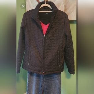 Neyelle Quilted Black Lined Jacket Size L NWOT